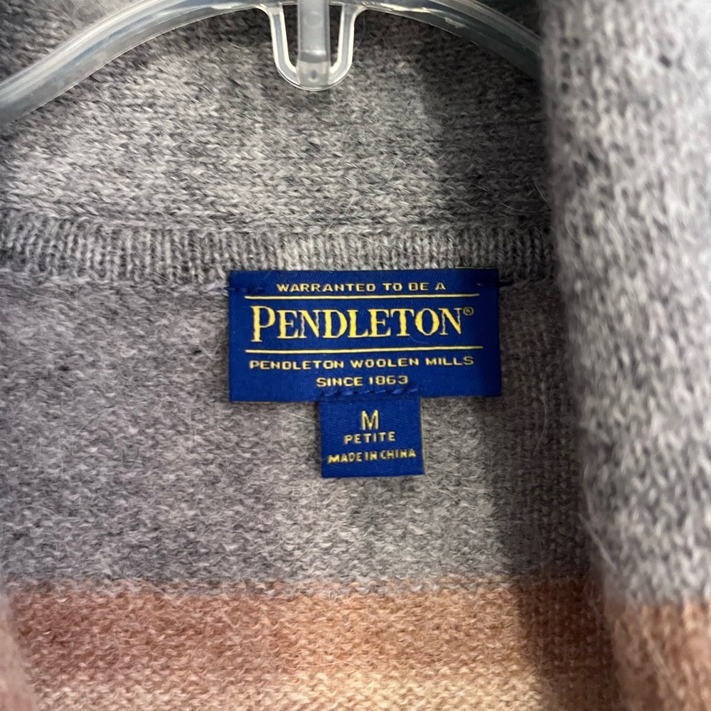 Pendleton Wool Shawl Collar Cardigan Sweater Southwest Print Size MP - Picture 2 of 8